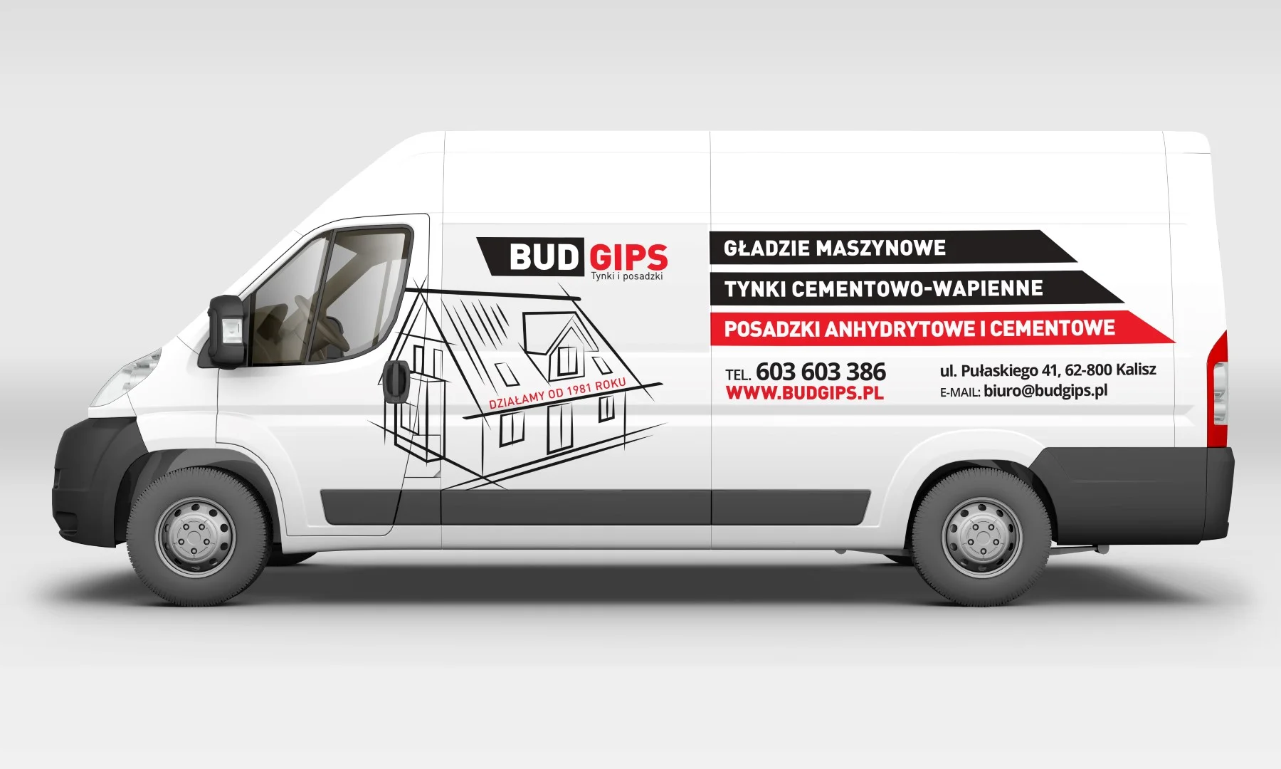 Budgips - projekt i oklejenie samochodów