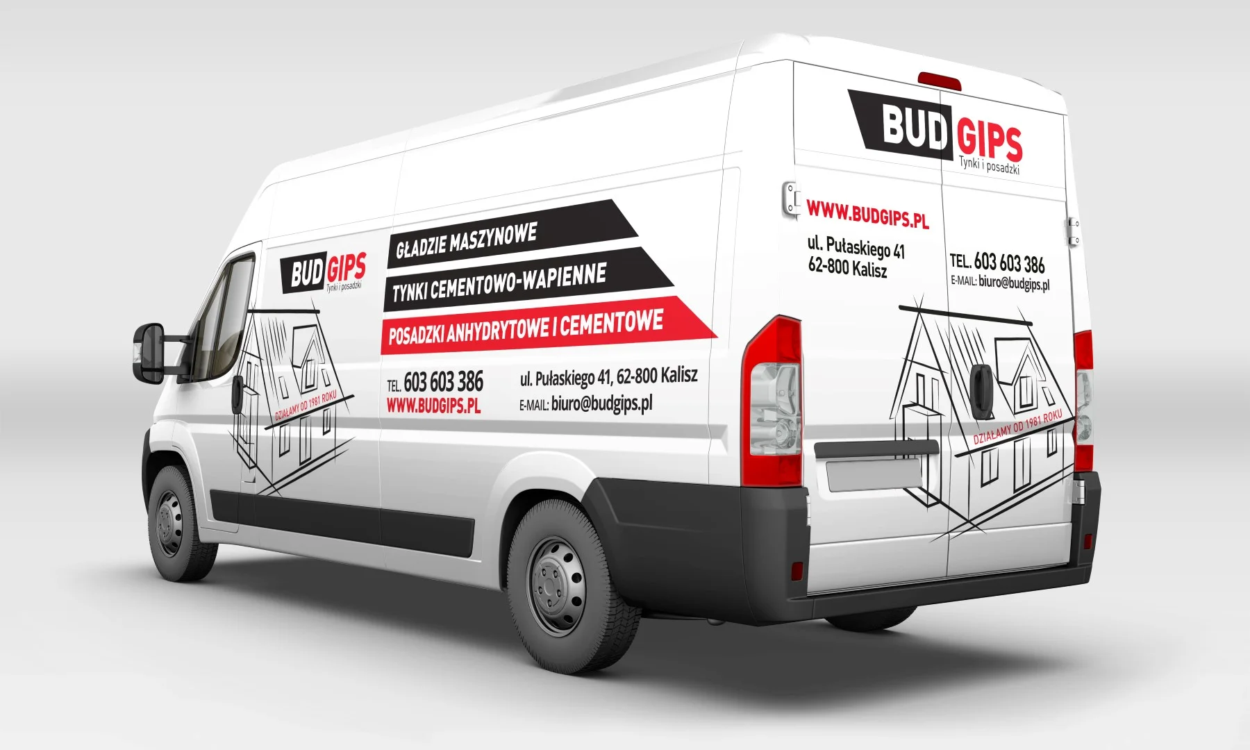 Budgips - projekt i oklejenie samochodów