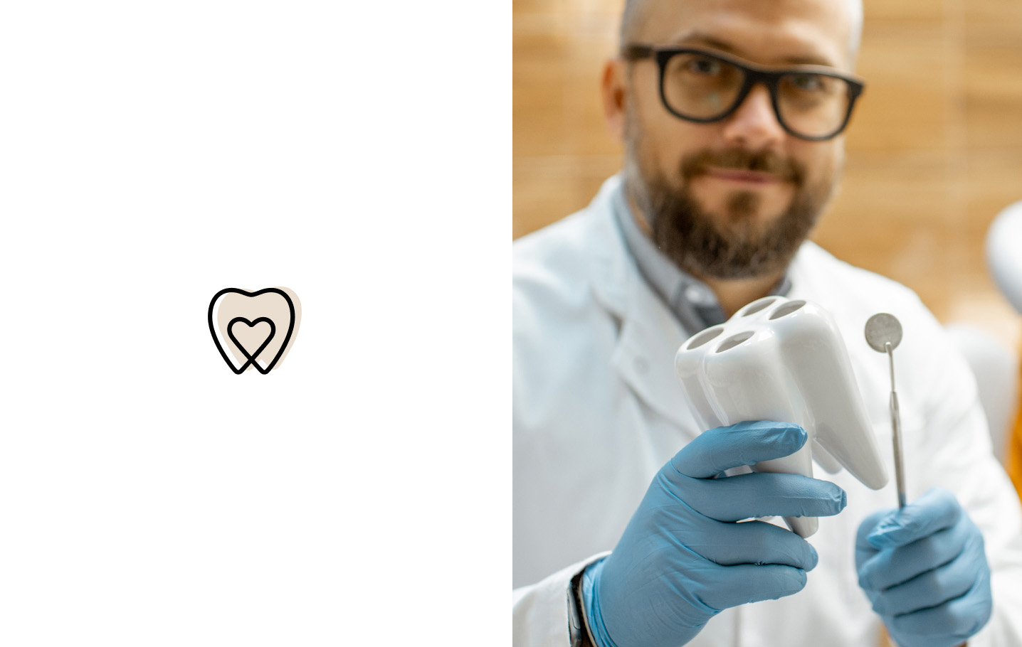 Identyfikacja Ciesielczyk Stomatologia łączy ząb i serce, symbolizując troskę o zdrowy uśmiech. Profesjonalizm, precyzja i komfort w nowoczesnej stomatologii.
