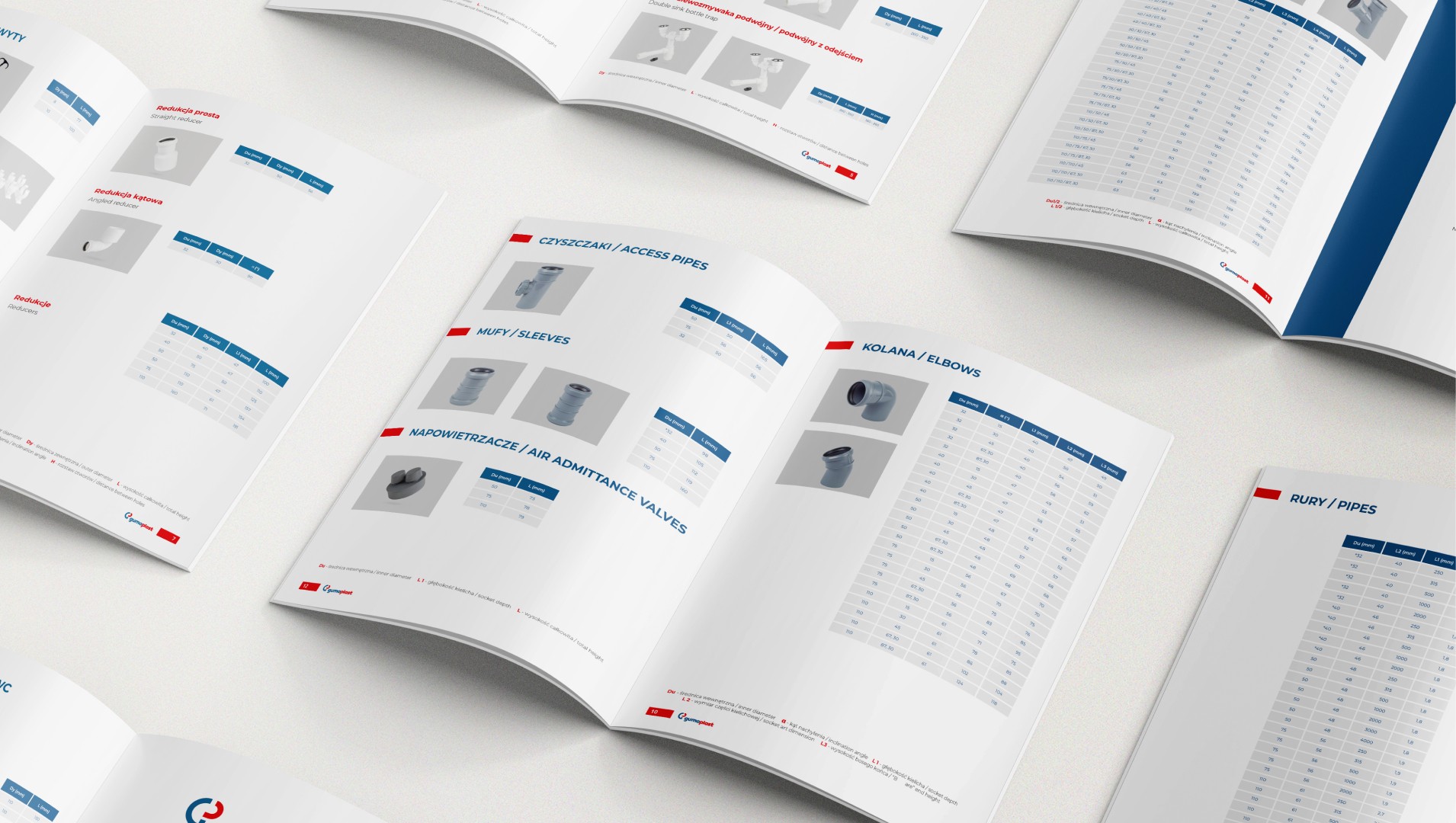 Katalog ten przedstawia szeroką gamę łączników rurowych i akcesoriów z przejrzystymi danymi technicznymi i szczegółowymi specyfikacjami dla każdego typu produktu.