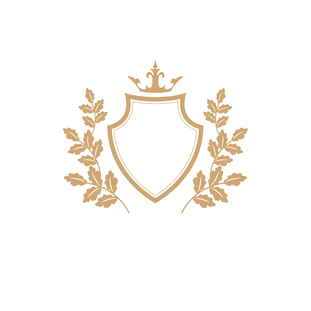 Logo JB Homes w dwóch wariantach – jasnym i ciemnym(ciemnym). Herbowa tarcza z koroną i złotymi liśćmi dębu symbolizuje prestiż, luksus i klasyczną elegancję.
