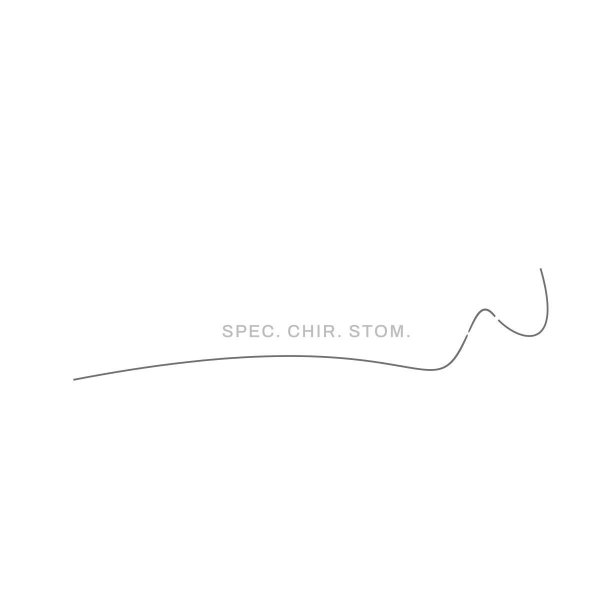 To logo „Mikulski” na szarym tle. Stylizowany podpis z dopiskiem SPEC. CHIR. STOM. podkreśla prestiż i profesjonalizm.