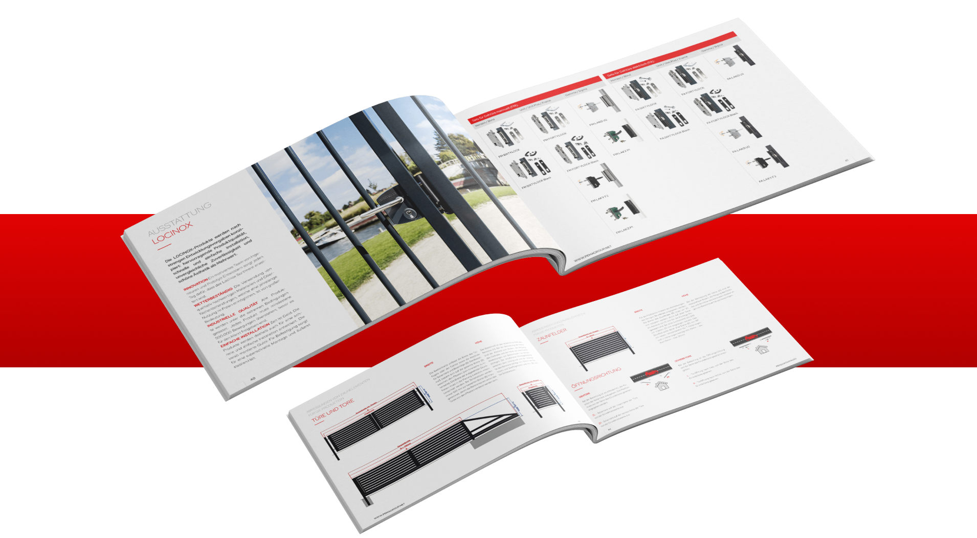 Zdjęcie przedstawia systemy ogrodzeniowe ze szczególnym uwzględnieniem bram i ich poszczególnych elementów. Katalog zawiera szczegółowy przewodnik po różnych modelach bram, podkreślając warianty konstrukcyjne i opcje montażu.