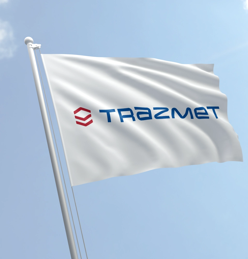 Nowy branding Trazmet łączy nowoczesność z profesjonalizmem. Czysta typografia, dynamiczne logo i kolorystyka podkreślają innowacyjność marki.