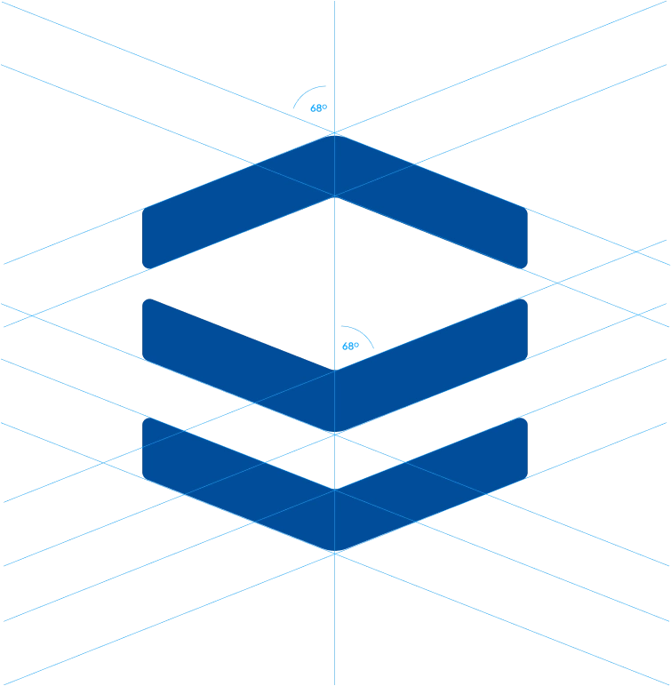Nowe logo Trazmet przedstawia geometryczny, modularny symbol o kącie 68°, podkreślający precyzję i nowoczesność. Spójna konstrukcja wzmacnia profesjonalny wizerunek.