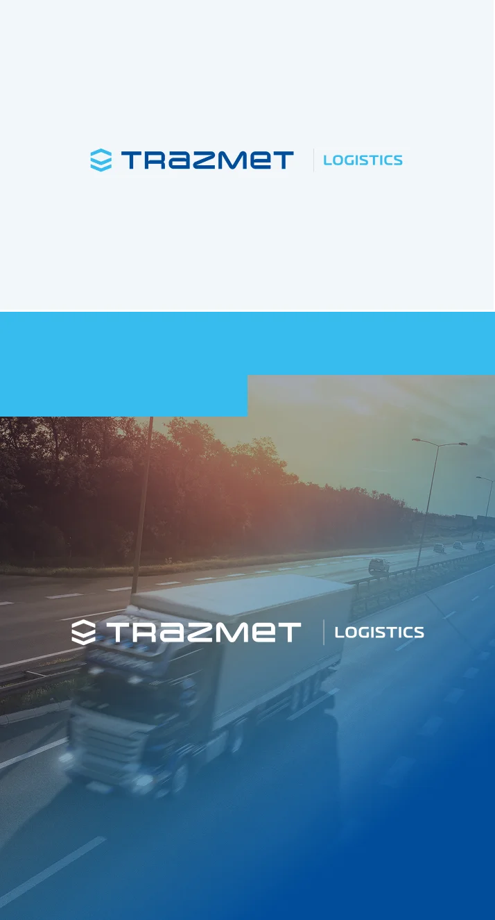Nowe logo Trazmet odzwierciedla nowoczesność i profesjonalizm. Podział na "Lager Technik" i "Logistics" podkreśla różne obszary działalności firmy.